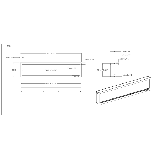 Decori sfeerhaard 254cm