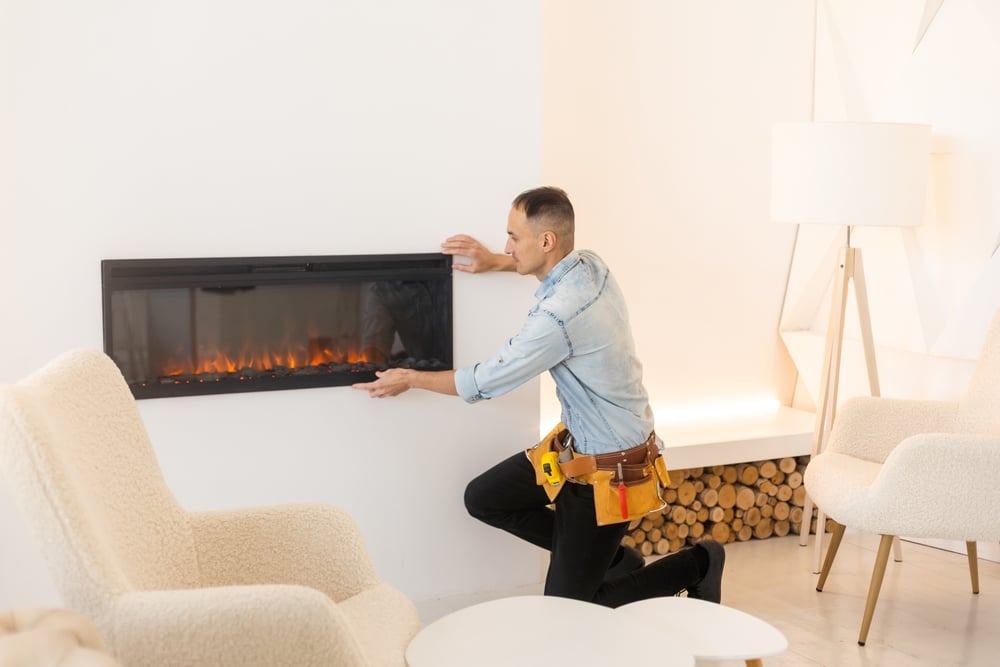 installatie elektrische sfeerhaard