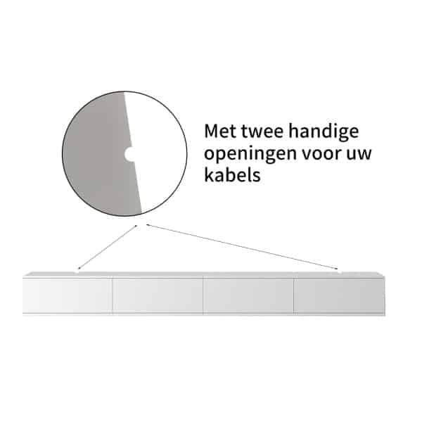 Chic TV Meubel 300cm - Pure White - Wit