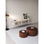 Chic Curve Ronde TV Meubel 180cm - Zwevend – Japandi Beige