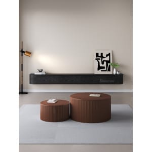 Chic Curve Ronde TV Meubel 240cm – Zwart Eiken – Black Ash