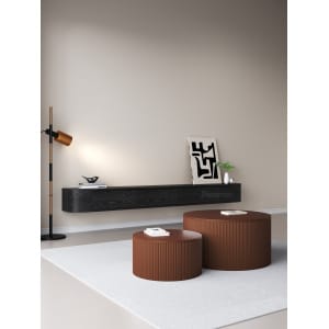Chic Curve Ronde TV Meubel 180cm – Zwart Eiken – Black Ash
