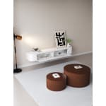 Chic Curve Ronde TV Meubel 180cm - Zwevend – Wit mat