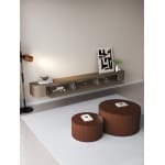 Chic Curve Ronde TV Meubel 240cm - Zwevend – Walnoot